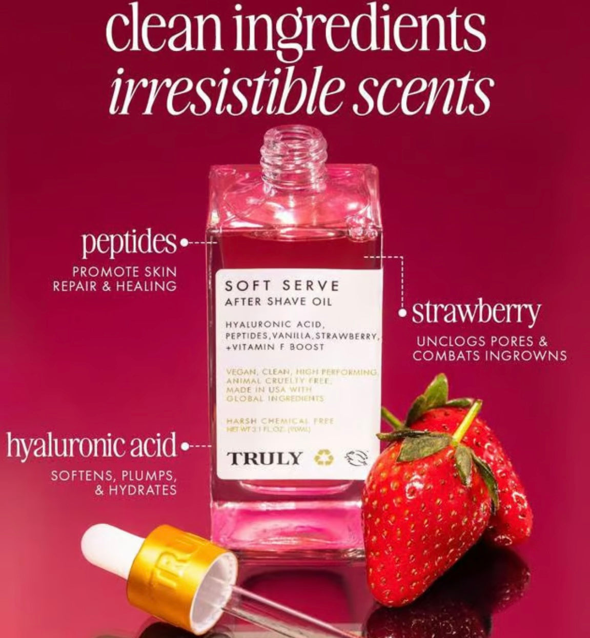 After Shave Oil - Strawberry & Vanilla Scent image 2