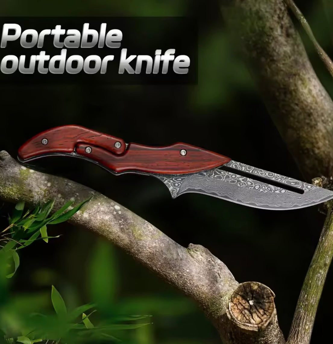 Damascus Steel Folding Knife image 1