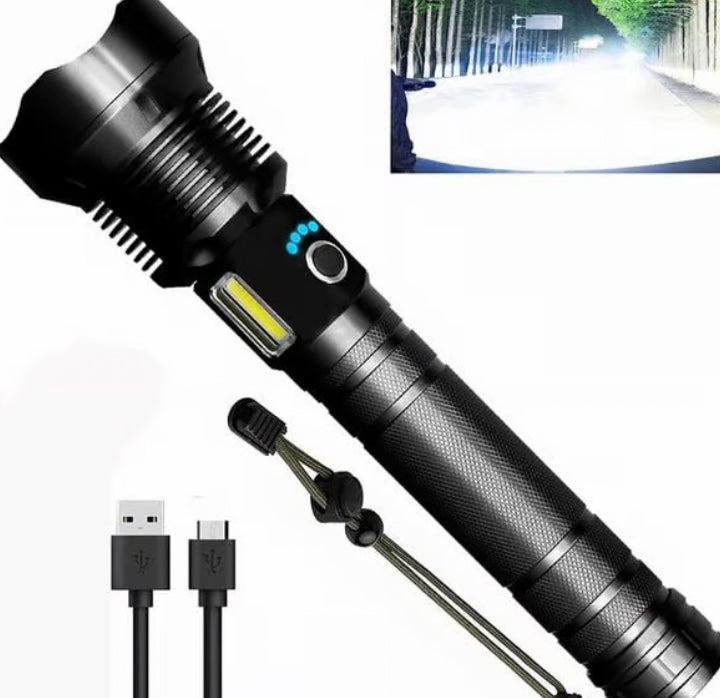 LED Rechargeable Tactical Laser Flashlight 90000 High Lumens image 1