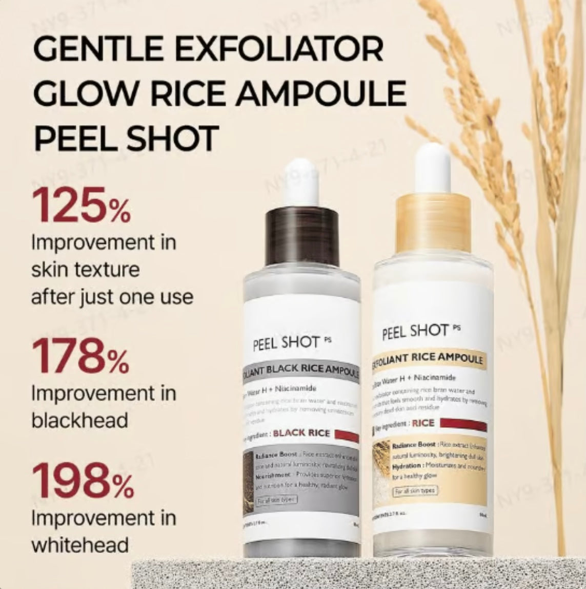 Peel Shot Glow Rice Ampoule Duo - Serums for Brightening, Exfoliating, and Moist image 0