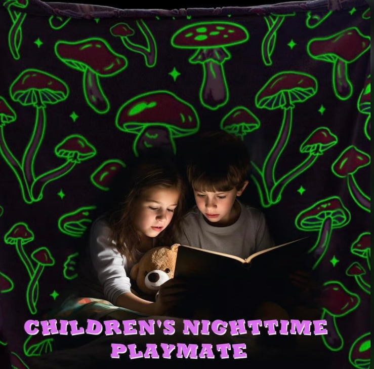 Glow in the Dark Cute Mushroom Blanket image 3