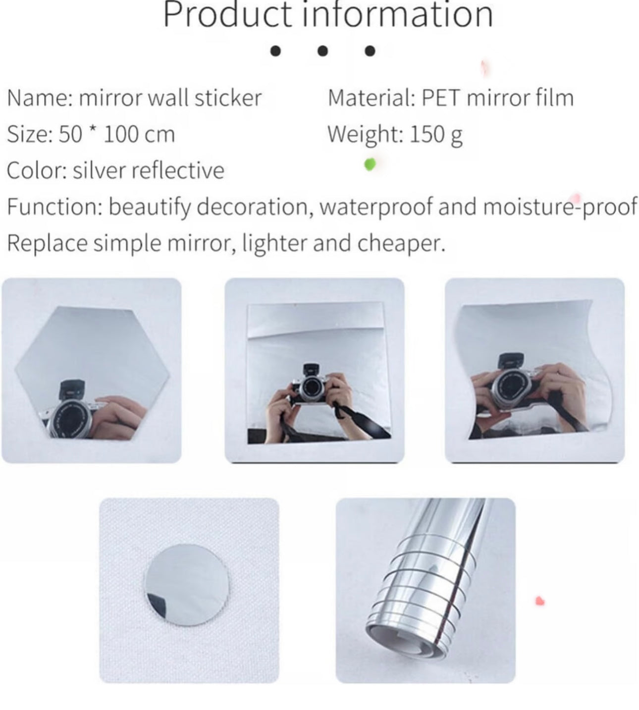 Self Adhesive Mirrors Sheets image 4
