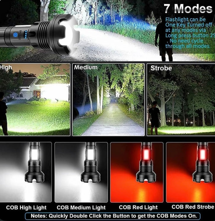 LED Rechargeable Tactical Laser Flashlight 90000 High Lumens image 2
