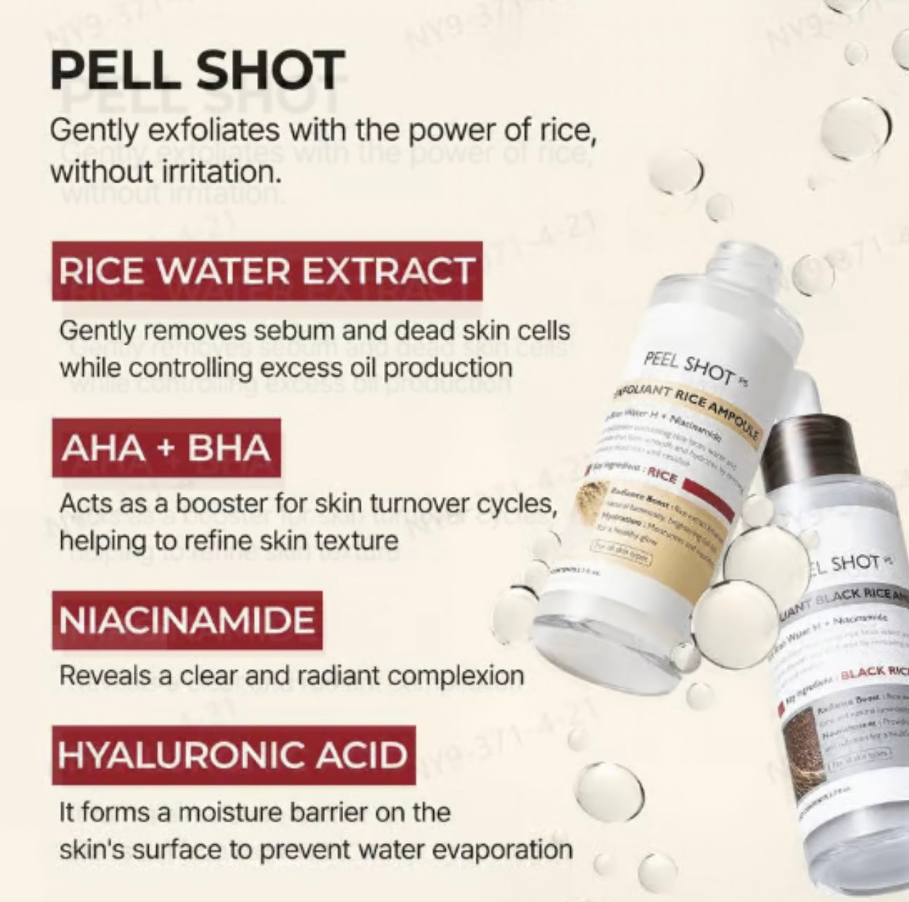 Peel Shot Glow Rice Ampoule Duo - Serums for Brightening, Exfoliating, and Moist image 1
