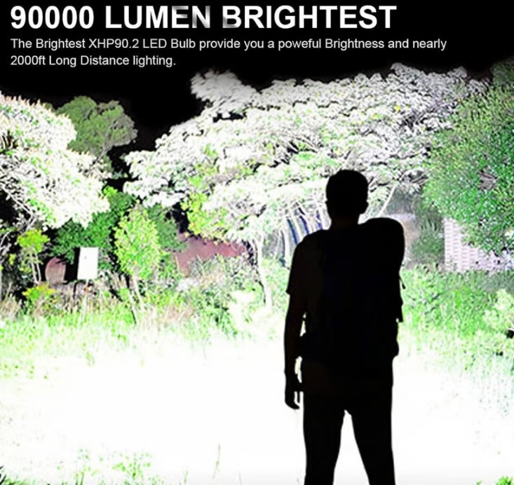 LED Rechargeable Tactical Laser Flashlight 90000 High Lumens image 3