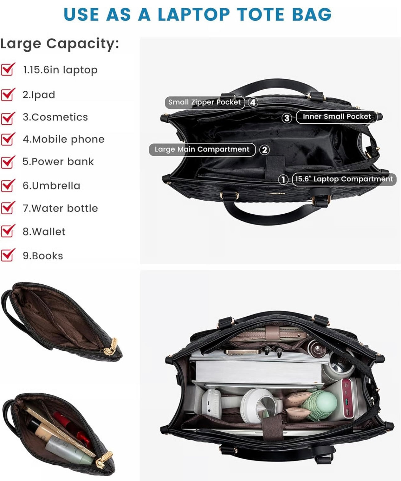 3 in 1 Lunch Tote Bag for Women image 2