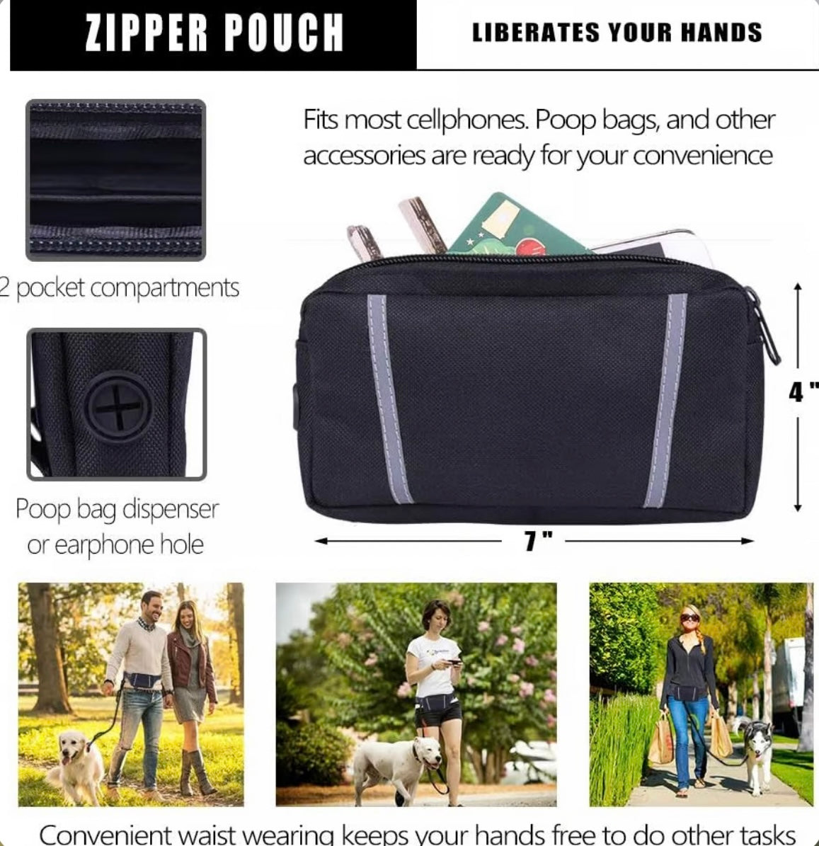 Hands Free Dog Leash with Zipper Pouch image 3