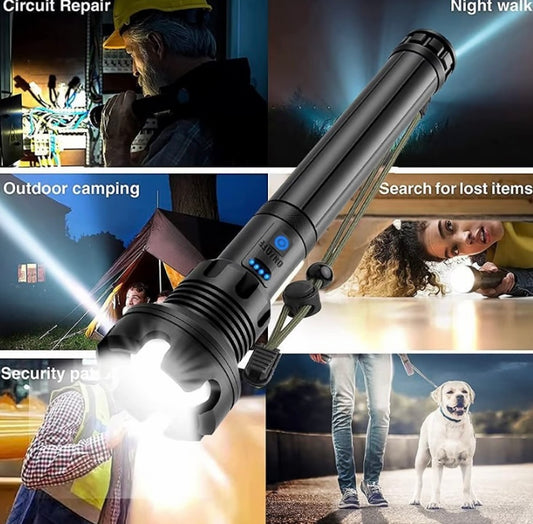  LED Rechargeable Tactical Laser Flashlight 90000 High Lumens image 0