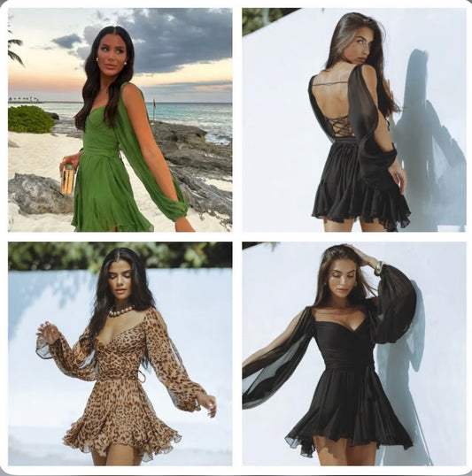 V-neck off-the-shoulder Dress image 0