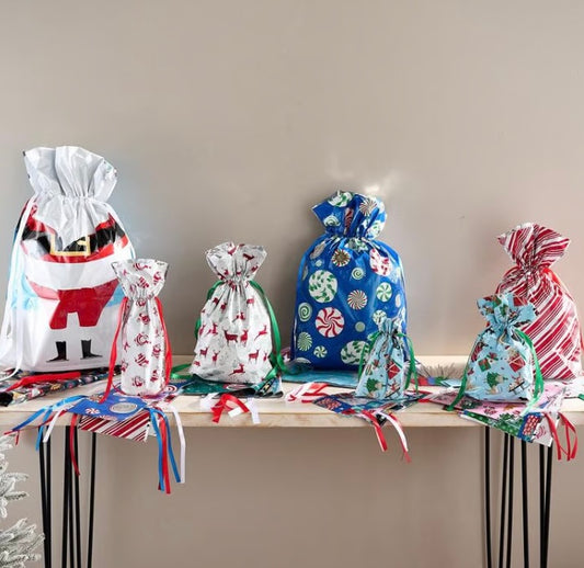 Drawstring Christmas Gift Bags (Biodegradable) image 0
