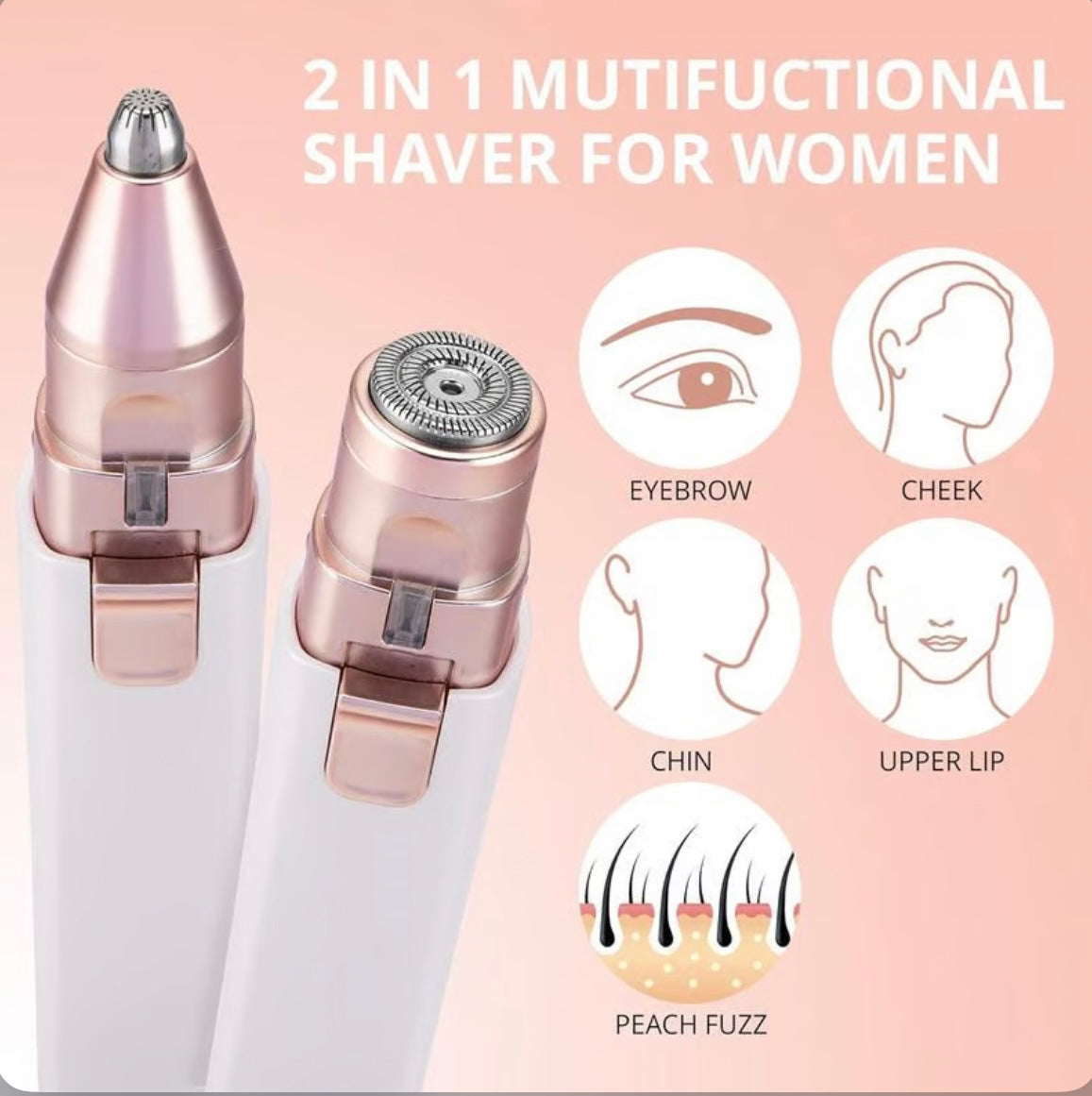 2-in-1 Women's Eyebrow and Facial Hair Removal Device  image 2