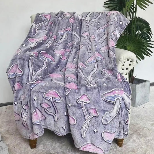 Glow in the Dark Cute Mushroom Blanket image 0